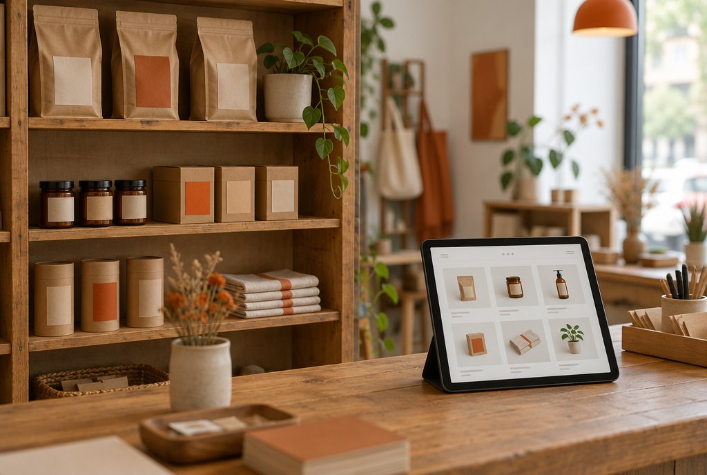 Small shop with its online store on a tablet