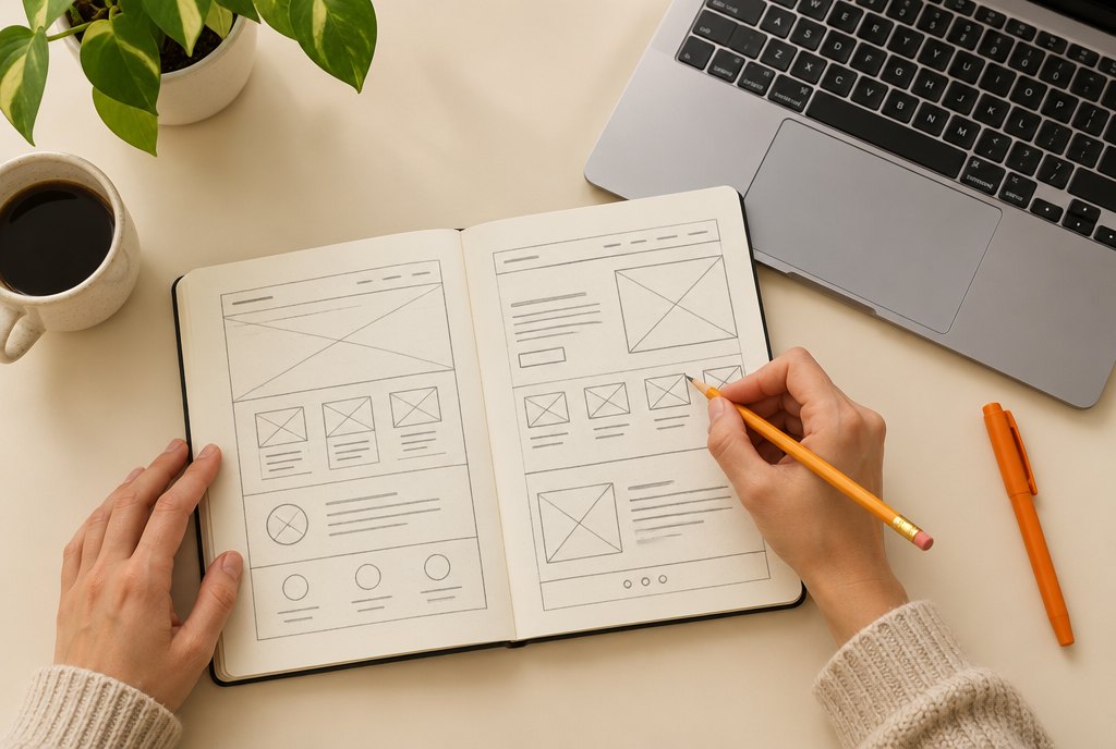 Sketching a wireframe by hand