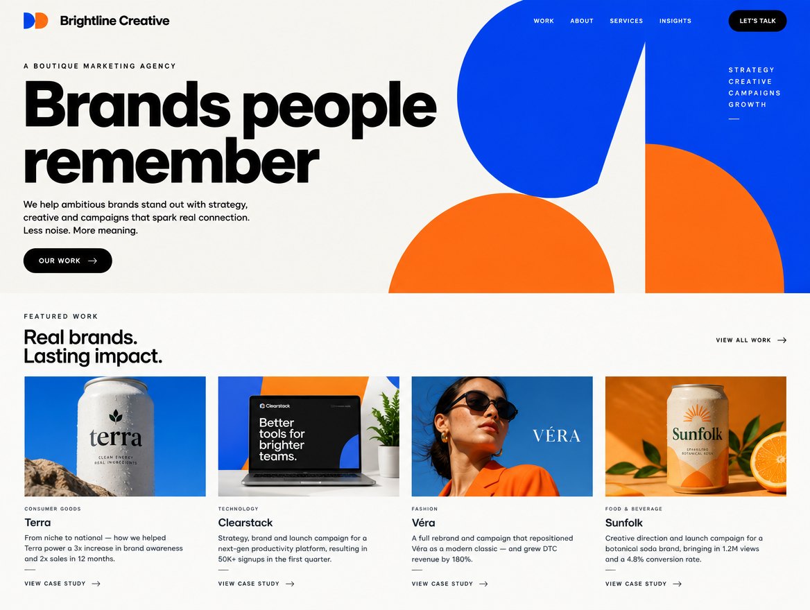 Brightline Creative homepage